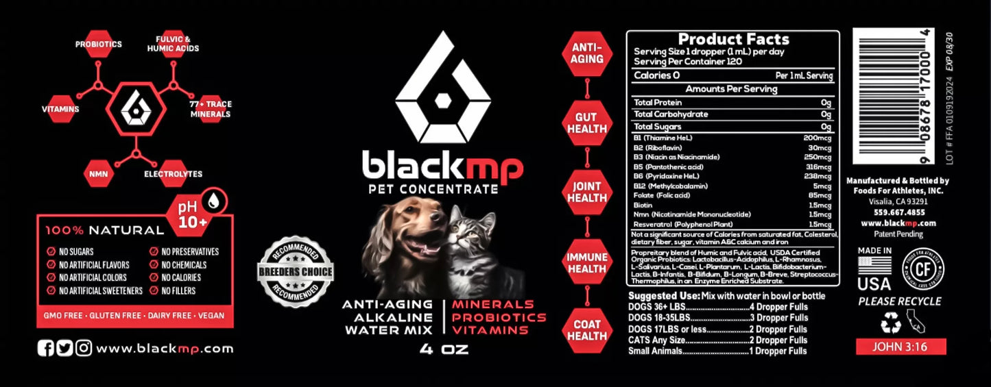 BlackMP Pet Concentrate 4oz  (120) Servings      (Selling Fast)